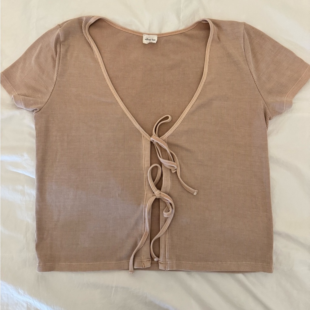 Wilfred Aritzia front tie shirt